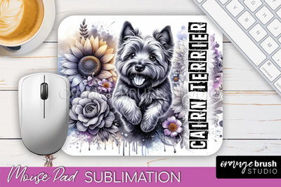 Dog Mouse Pad Design - Dog Mom Floral Mousepad Sublimation Sublimation OrangeBrushStudio 