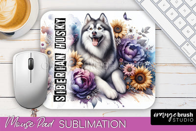 Dog Mouse Pad Design - Dog Mom Floral Mousepad Sublimation Sublimation OrangeBrushStudio 