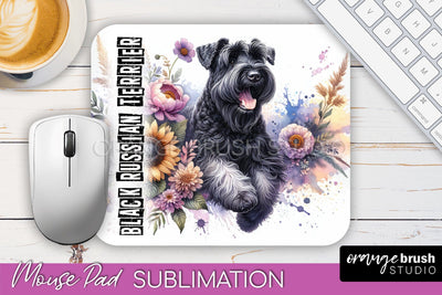 Dog Mouse Pad Design - Dog Mom Floral Mousepad Sublimation Sublimation OrangeBrushStudio 