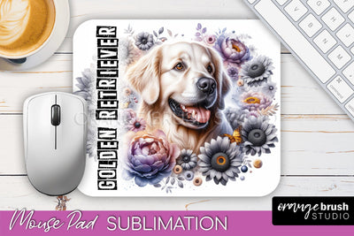 Dog Mouse Pad Design - Dog Mom Floral Mousepad Sublimation Sublimation OrangeBrushStudio 