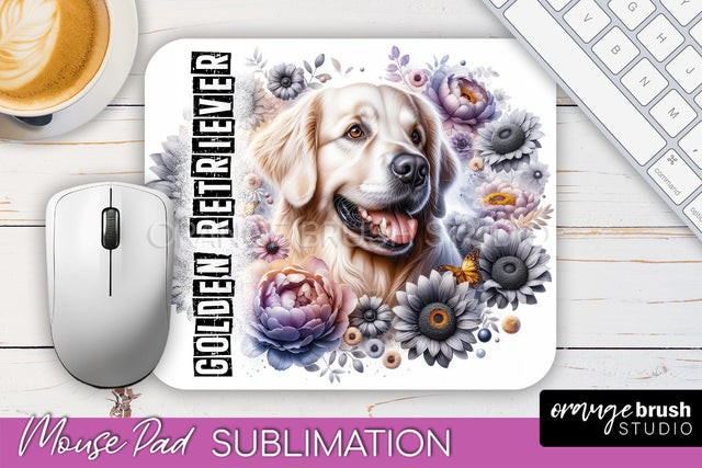 Dog Mouse Pad Design - Dog Mom Floral Mousepad Sublimation Sublimation OrangeBrushStudio 
