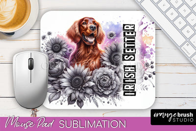 Dog Mouse Pad Design - Dog Mom Floral Mousepad Sublimation Sublimation OrangeBrushStudio 