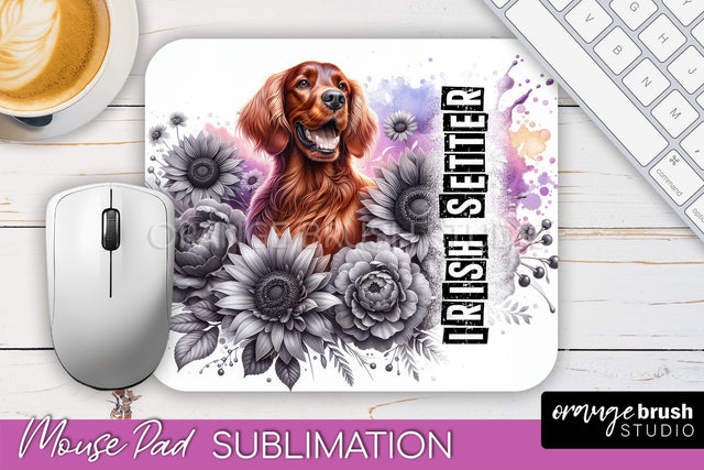 Dog Mouse Pad Design - Dog Mom Floral Mousepad Sublimation Sublimation OrangeBrushStudio 