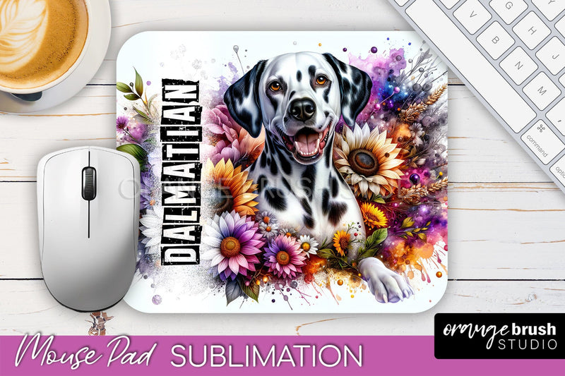 Dog Mouse Pad Design - Dog Mom Floral Mousepad Sublimation Sublimation OrangeBrushStudio 
