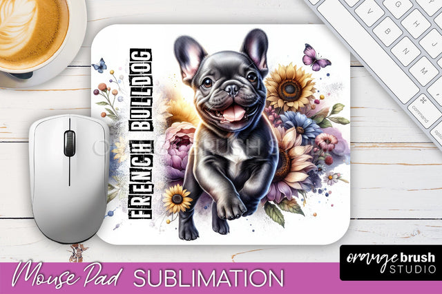Dog Mouse Pad Design - Dog Mom Floral Mousepad Sublimation Sublimation OrangeBrushStudio 
