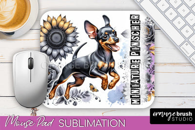 Dog Mouse Pad Design - Dog Mom Floral Mousepad Sublimation Sublimation OrangeBrushStudio 