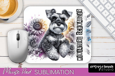Dog Mouse Pad Design - Dog Mom Floral Mousepad Sublimation Sublimation OrangeBrushStudio 