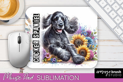 Dog Mouse Pad Design - Dog Mom Floral Mousepad Sublimation Sublimation OrangeBrushStudio 