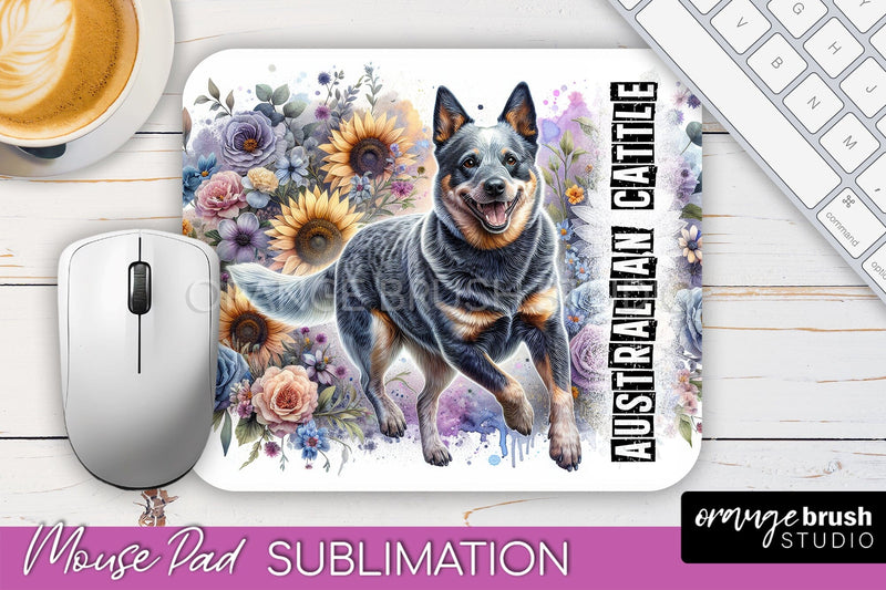 Dog Mouse Pad Design - Dog Mom Floral Mousepad Sublimation Sublimation OrangeBrushStudio 