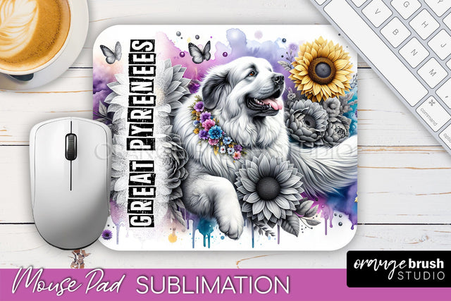 Dog Mouse Pad Design - Dog Mom Floral Mousepad Sublimation Sublimation OrangeBrushStudio 