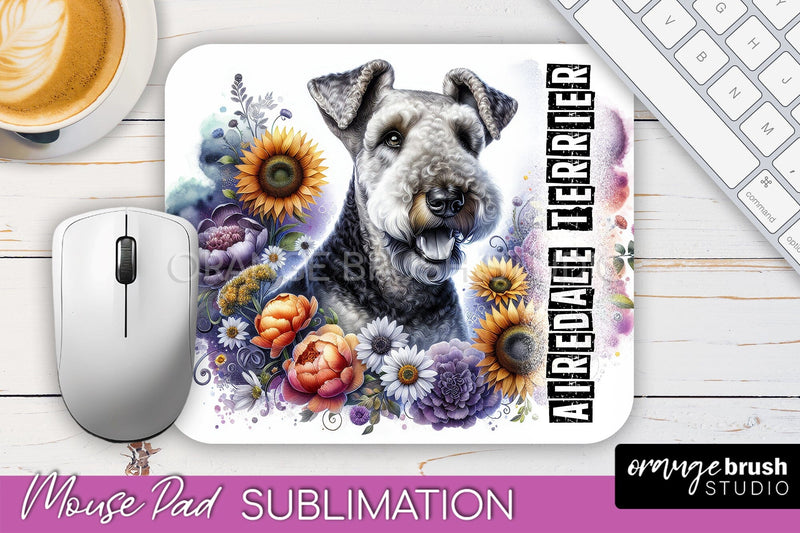 Dog Mouse Pad Design - Dog Mom Floral Mousepad Sublimation Sublimation OrangeBrushStudio 