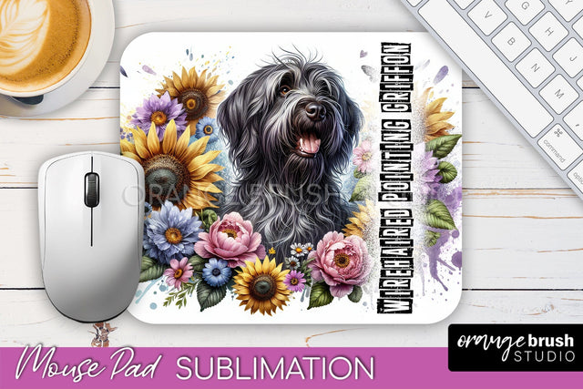 Dog Mouse Pad Design - Dog Mom Floral Mousepad Sublimation Sublimation OrangeBrushStudio 