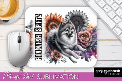 Dog Mouse Pad Design - Dog Mom Floral Mousepad Sublimation Sublimation OrangeBrushStudio 
