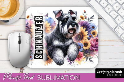 Dog Mouse Pad Design - Dog Mom Floral Mousepad Sublimation Sublimation OrangeBrushStudio 