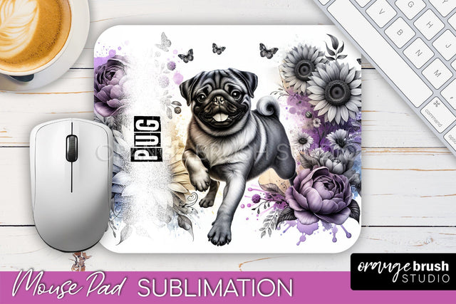 Dog Mouse Pad Design - Dog Mom Floral Mousepad Sublimation Sublimation OrangeBrushStudio 