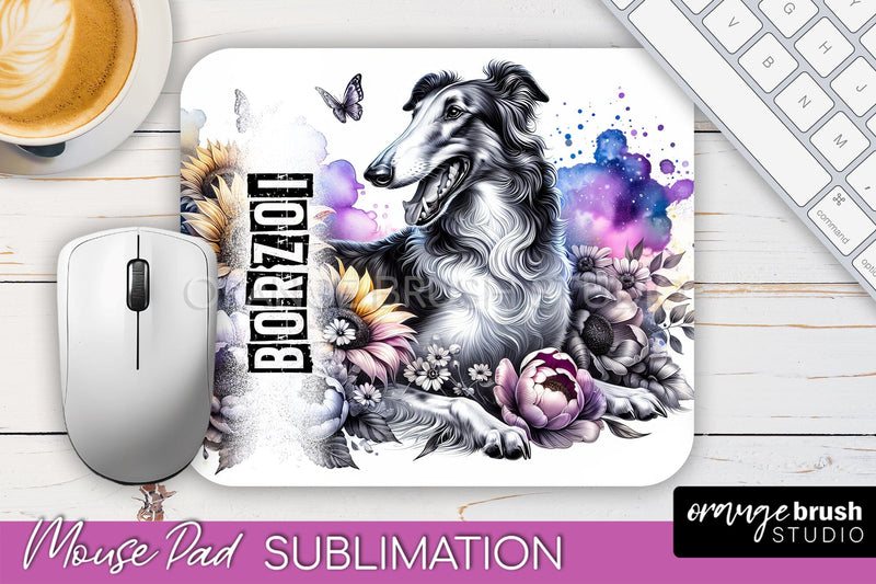 Dog Mouse Pad Design - Dog Mom Floral Mousepad Sublimation Sublimation OrangeBrushStudio 