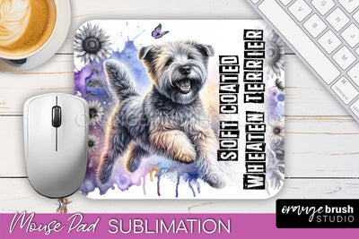 Dog Mouse Pad Design - Dog Mom Floral Mousepad Sublimation Sublimation OrangeBrushStudio 