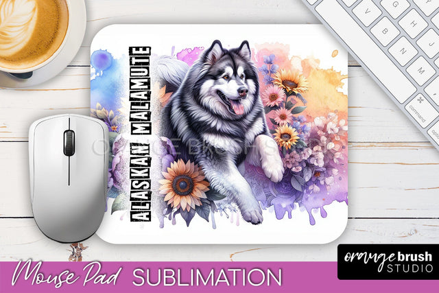 Dog Mouse Pad Design - Dog Mom Floral Mousepad Sublimation Sublimation OrangeBrushStudio 