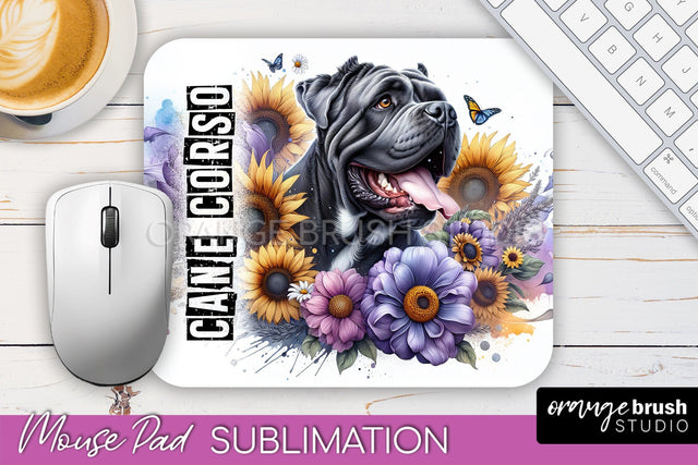 Dog Mouse Pad Design - Dog Mom Floral Mousepad Sublimation Sublimation OrangeBrushStudio 