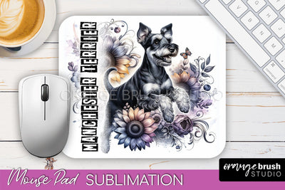 Dog Mouse Pad Design - Dog Mom Floral Mousepad Sublimation Sublimation OrangeBrushStudio 