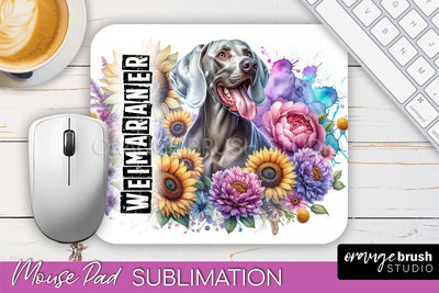 Dog Mouse Pad Design - Dog Mom Floral Mousepad Sublimation Sublimation OrangeBrushStudio 