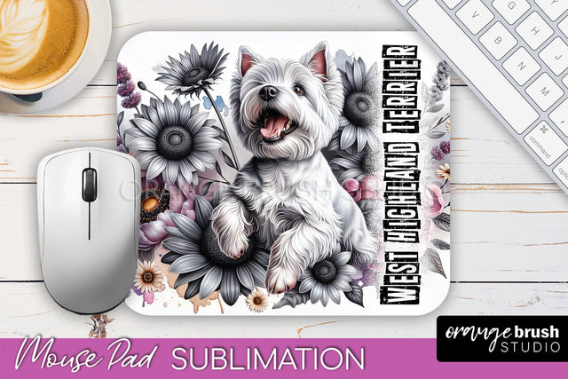 Dog Mouse Pad Design - Dog Mom Floral Mousepad Sublimation Sublimation OrangeBrushStudio 