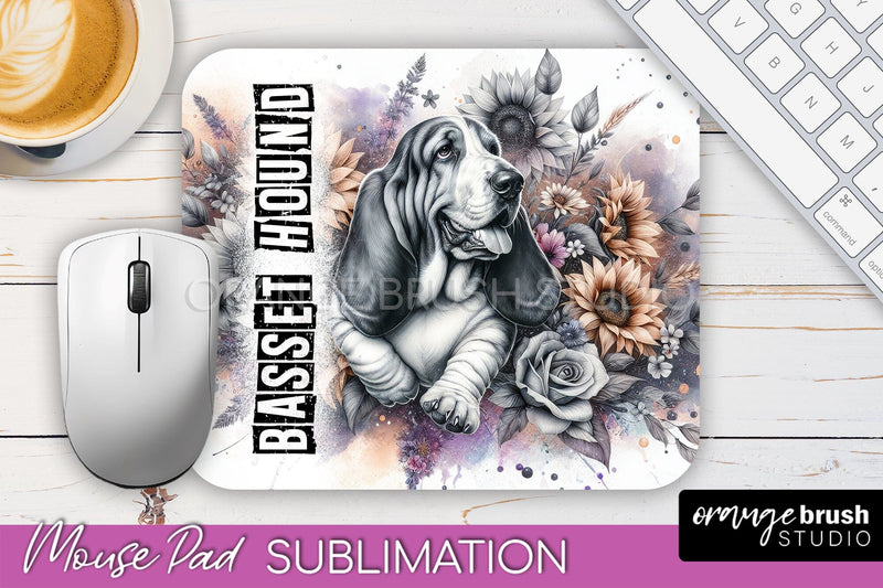 Dog Mouse Pad Design - Dog Mom Floral Mousepad Sublimation Sublimation OrangeBrushStudio 