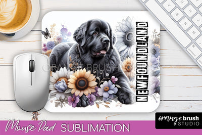 Dog Mouse Pad Design - Dog Mom Floral Mousepad Sublimation Sublimation OrangeBrushStudio 