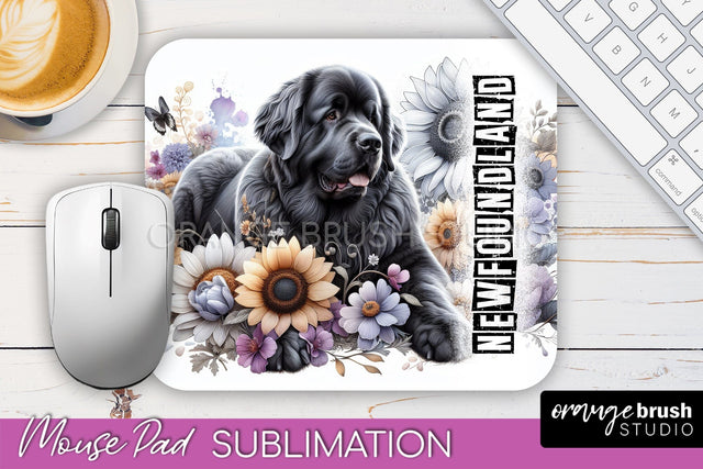 Dog Mouse Pad Design - Dog Mom Floral Mousepad Sublimation Sublimation OrangeBrushStudio 