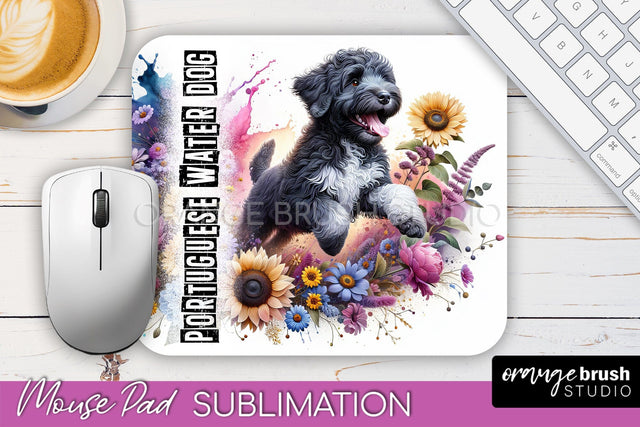 Dog Mouse Pad Design - Dog Mom Floral Mousepad Sublimation Sublimation OrangeBrushStudio 