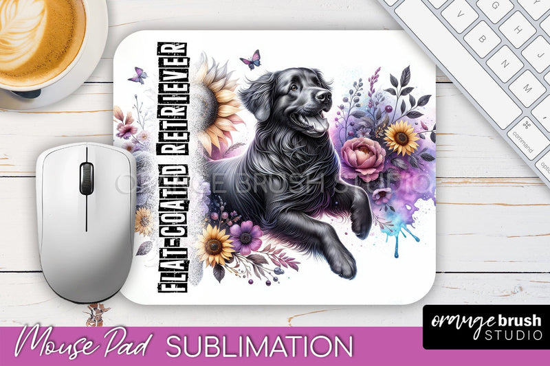 Dog Mouse Pad Design - Dog Mom Floral Mousepad Sublimation Sublimation OrangeBrushStudio 