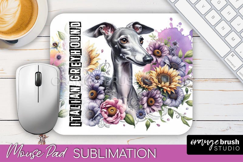 Dog Mouse Pad Design - Dog Mom Floral Mousepad Sublimation Sublimation OrangeBrushStudio 