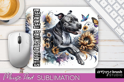 Dog Mouse Pad Design - Dog Mom Floral Mousepad Sublimation Sublimation OrangeBrushStudio 