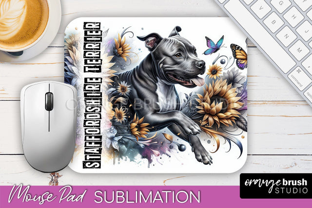 Dog Mouse Pad Design - Dog Mom Floral Mousepad Sublimation Sublimation OrangeBrushStudio 