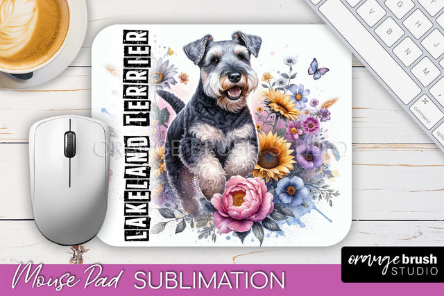 Dog Mouse Pad Design - Dog Mom Floral Mousepad Sublimation Sublimation OrangeBrushStudio 