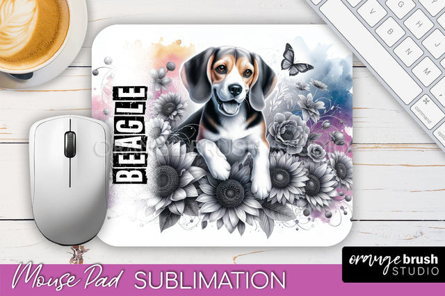 Dog Mouse Pad Design - Dog Mom Floral Mousepad Sublimation Sublimation OrangeBrushStudio 