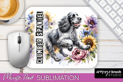 Dog Mouse Pad Design - Dog Mom Floral Mousepad Sublimation Sublimation OrangeBrushStudio 