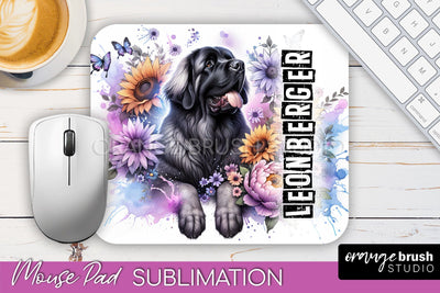 Dog Mouse Pad Design - Dog Mom Floral Mousepad Sublimation Sublimation OrangeBrushStudio 