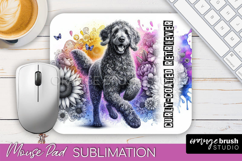 Dog Mouse Pad Design - Dog Mom Floral Mousepad Sublimation Sublimation OrangeBrushStudio 