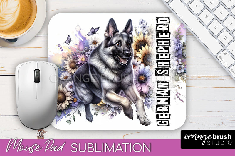 Dog Mouse Pad Design - Dog Mom Floral Mousepad Sublimation Sublimation OrangeBrushStudio 