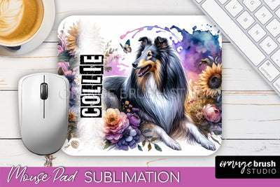 Dog Mouse Pad Design - Dog Mom Floral Mousepad Sublimation Sublimation OrangeBrushStudio 