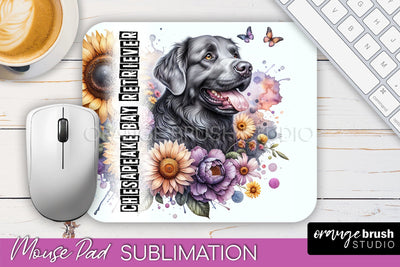 Dog Mouse Pad Design - Dog Mom Floral Mousepad Sublimation Sublimation OrangeBrushStudio 