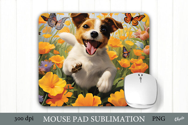 Dog Mouse Pad PNG. Jumping Jack Russell Sublimation PNG Sublimation Olga Terlyanskaya 
