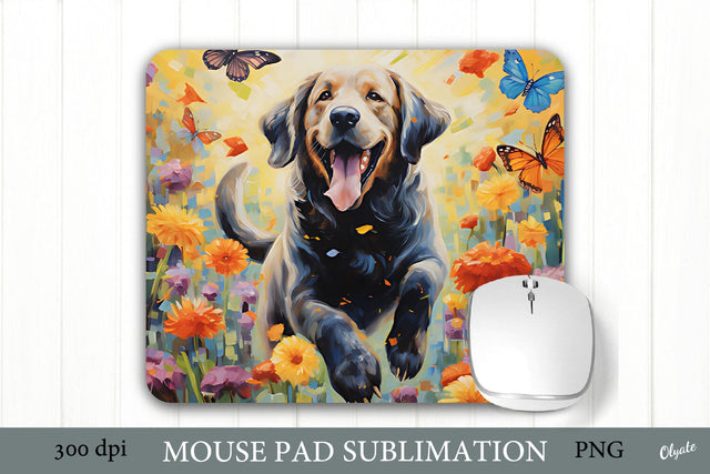 Dog Mouse Pad PNG. Jumping Labrador Sublimation Sublimation Olga Terlyanskaya 