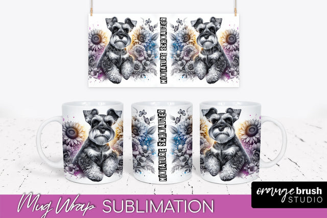 Dog Mug Wrap - Dog Mom Floral Coffee Mug PNG Sublimation Sublimation OrangeBrushStudio 
