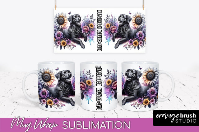 Dog Mug Wrap - Dog Mom Floral Coffee Mug PNG Sublimation Sublimation OrangeBrushStudio 