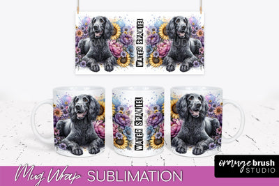 Dog Mug Wrap - Dog Mom Floral Coffee Mug PNG Sublimation Sublimation OrangeBrushStudio 