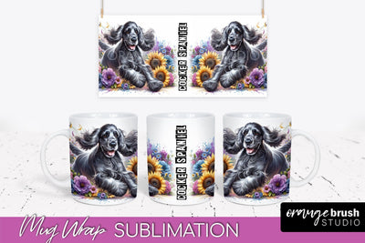 Dog Mug Wrap - Dog Mom Floral Coffee Mug PNG Sublimation Sublimation OrangeBrushStudio 