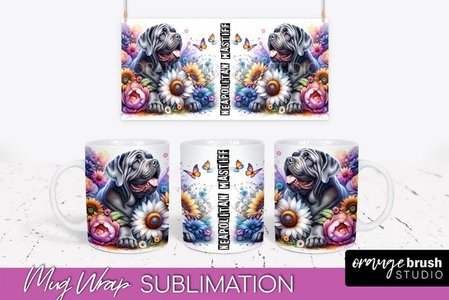 Dog Mug Wrap - Dog Mom Floral Coffee Mug PNG Sublimation Sublimation OrangeBrushStudio 