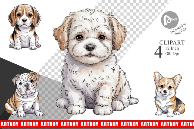 Dog Nursery Clipart Sublimation artnoy 